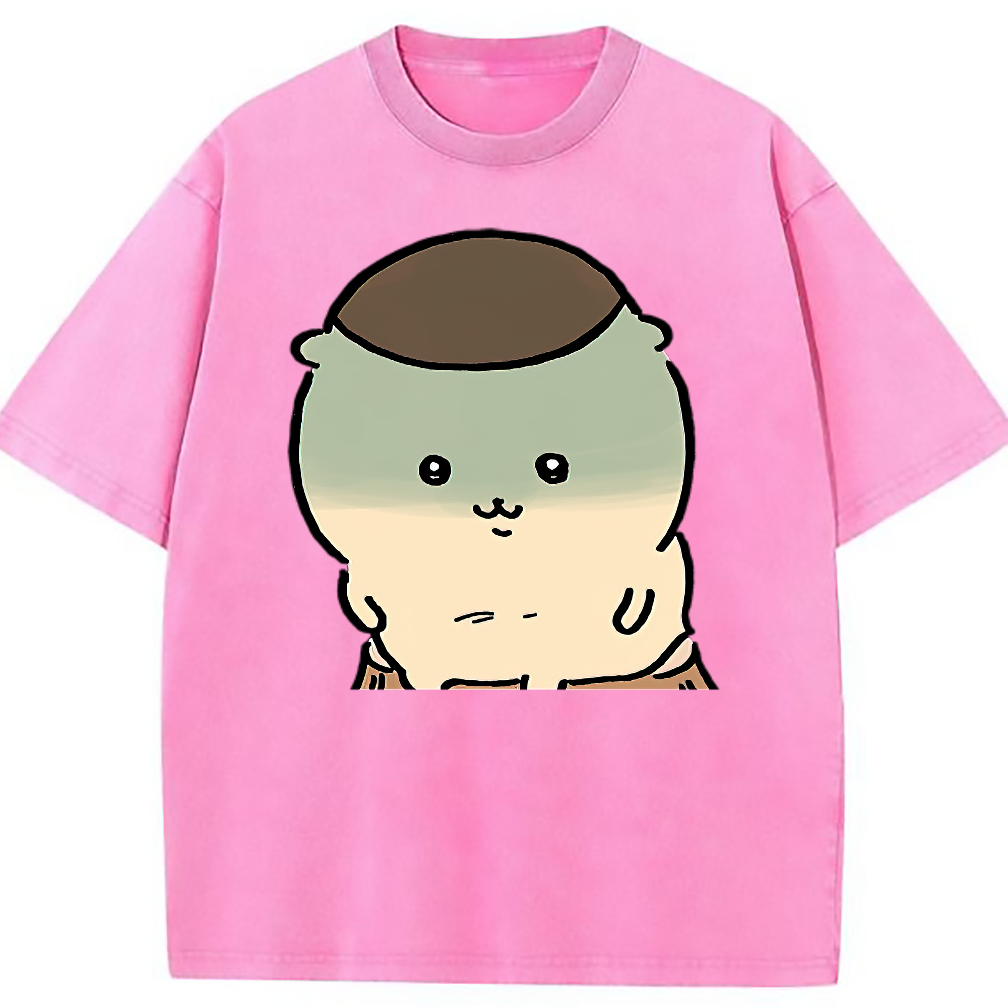 （画像用） ちいかわ くりまんじゅう Chii-kawa kuri manjū 綿100% ヴィンテージ風 半袖Tシャツ（フロントプリント）